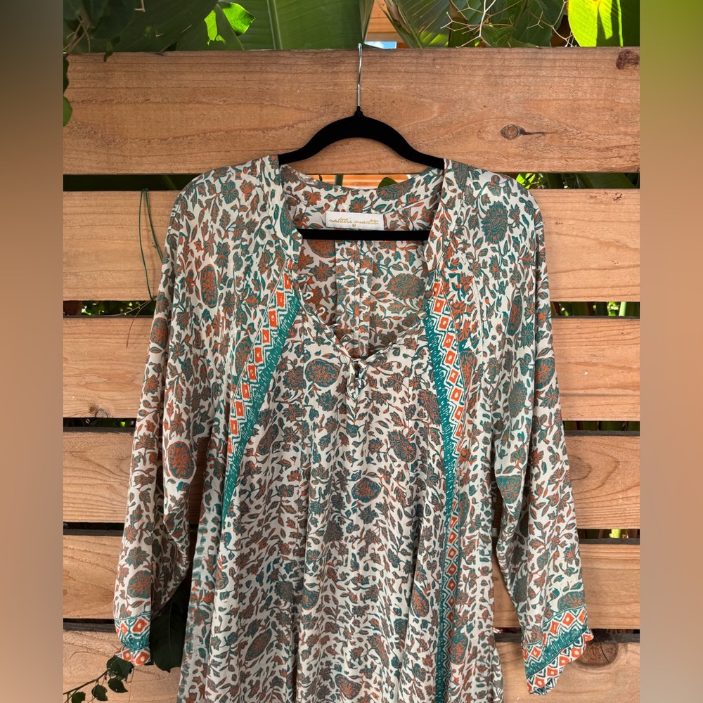 NATALIE MARTIN  Print Maxi Dress with Green Accents - SILK - Picture 3 of 6